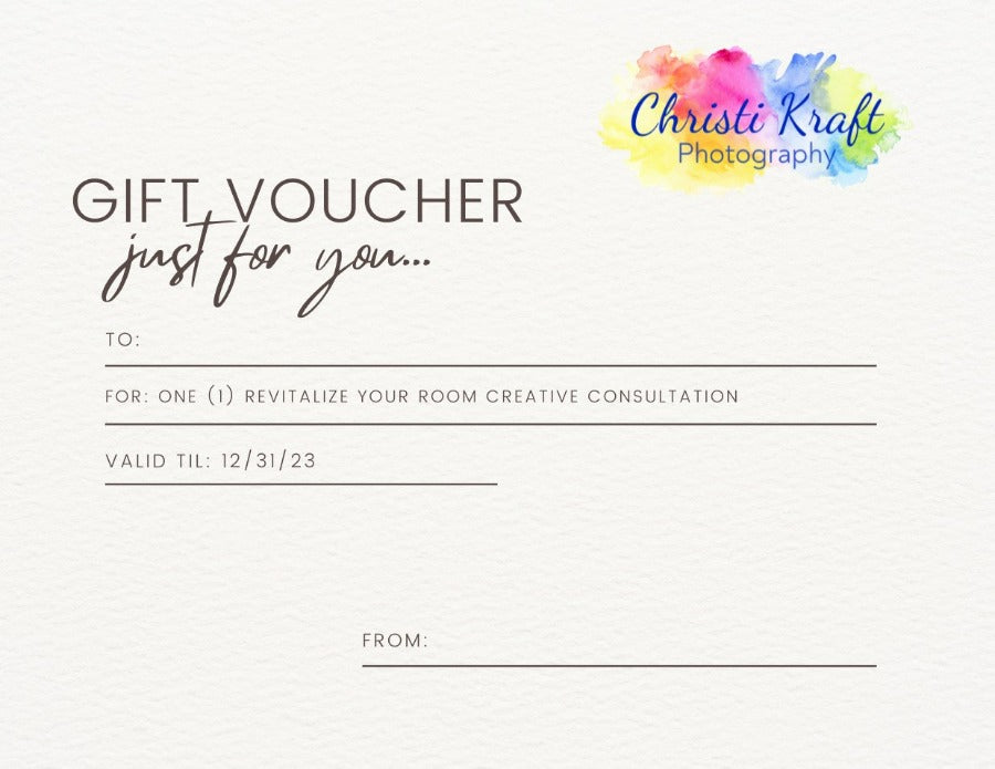 Revitalize Your Room Creative Consultation voucher - Christi Kraft - fine art photography for home decor