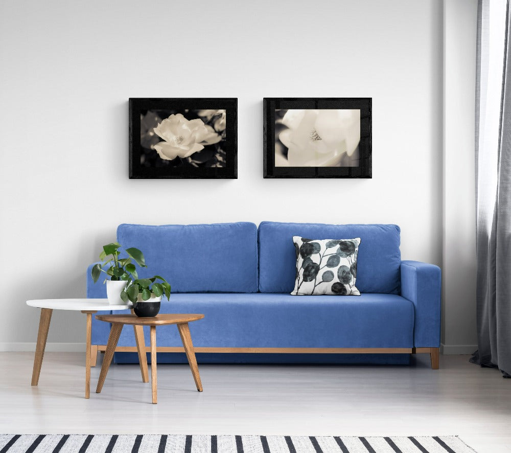 Light of Love bundle | Soft floral framed photography wall art pairing | Black and white floral art 